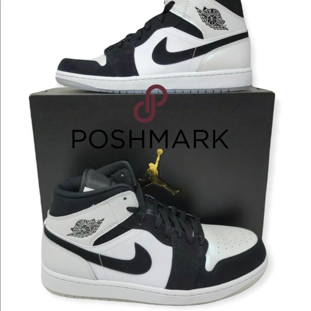 Nike Air Jordan 1 Mid SE Diamond Black White W7